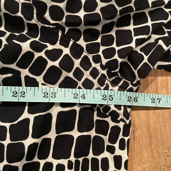 NWOT Isaac Mizrahi Live Black White Mandarin Collar Pullover Cotton Blouse 2X - Picture 4 of 10